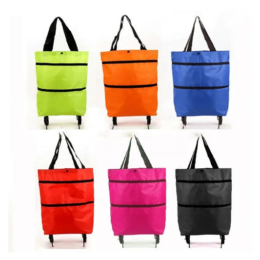 Pachet 2+1! Sacoșă de cumpărături pliabilă cu roți