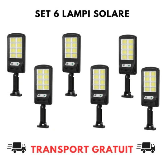 Set 6 x Lampa cu Incarcare Solara, 160 LED-uri COB, telecomanda inclusa, Transport Gratuit