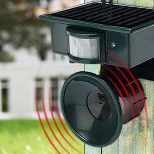 Repeller cu ultrasunete pentru alungarea animalelor, cu panou solar si senzor de miscare