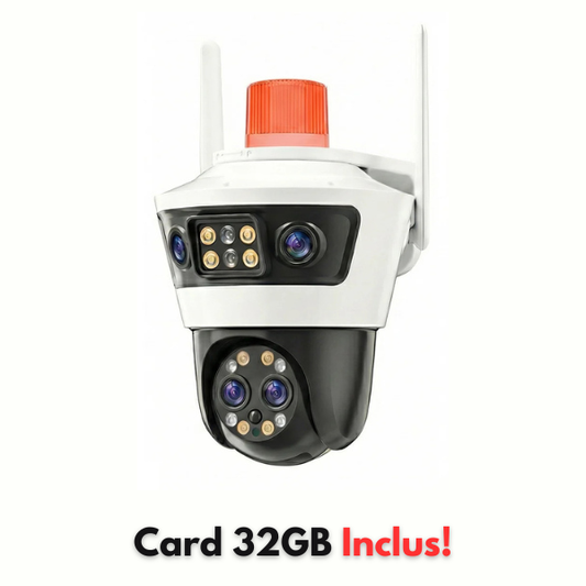 Camera de Supraveghere Jortan 7 Wifi, 12 Megapixeli, Rezolutie 4K, Night Color, Smart Tracking, Alarma + Card 32GB Inclus