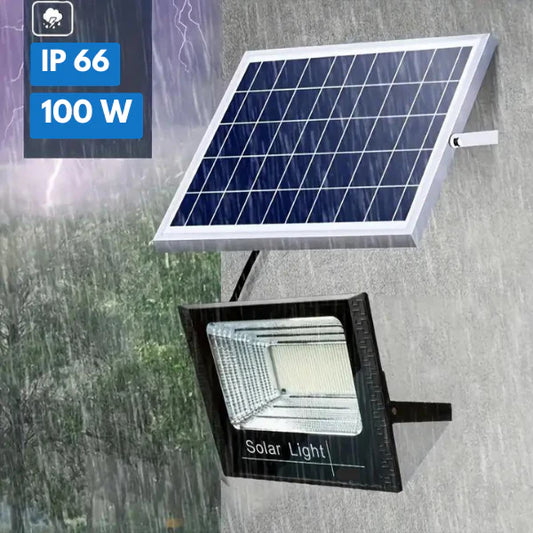 Proiector LED JORTAN cu Panou Solar si Telecomanda 100W, IP66 + Transport GRATUIT