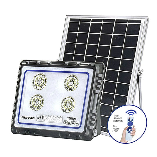 Proiector LED 100W Slim cu Telecomanda si Panou Solar IP66