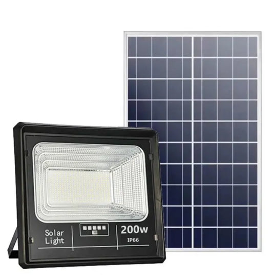 Proiector LED Jortan cu panou solar 200w si telecomanda, IP66