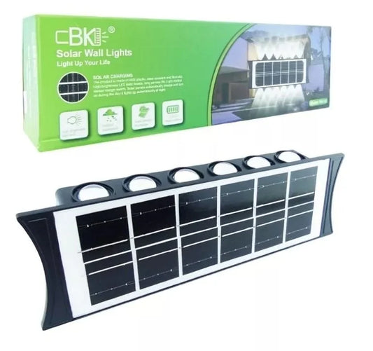 SET 2 LAMPI SOLARE BIDIRECTIONALE CU LUMINA SUS - JOS , 12 LED LUMINA ALB CALD SI RECE