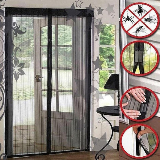 Oferta 1+1! Perdea magnetica anti insecte neagra