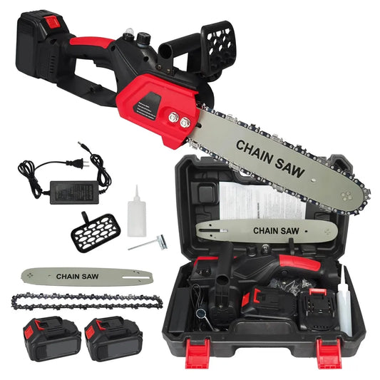 Drujba Motofierastrau Dasgut cu lant 10 inch, 25,4 cm, cu 1Lama, 1Lant si 2Acumulator, Lithium, 48V, 1000 W, 20000rpm