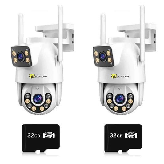 Set 2 Camere Wi-Fi/LAN Jortan 9697QJ, 6MP, PTZ, Vizualizare Color Noaptea, 2 Carduri 32GB Incluse
