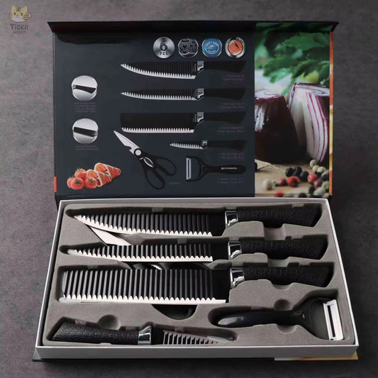 Set de cuțite de bucătărie Engros din oțel inoxidabil, ustensile, cuțite de bucătărie, foarfece, curățător de legume, 6 buc