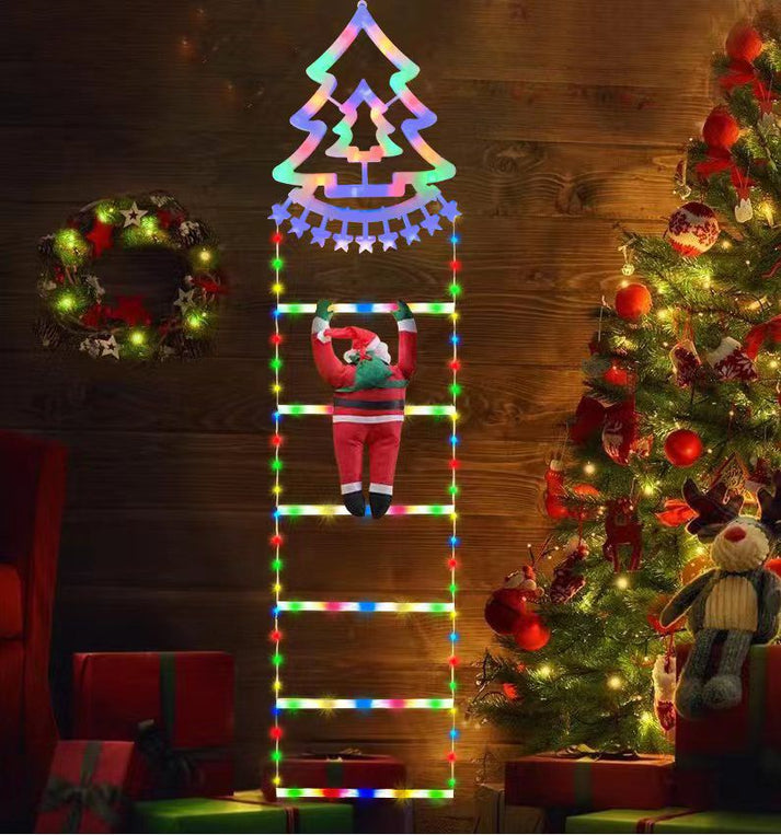 Scara pentru Mos Craciun , LED, metal/plastic, multicolor, 25 x 160 cm ...