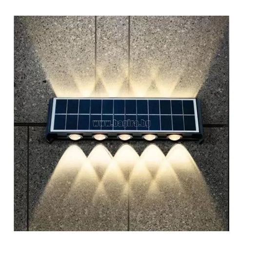 SET 2+1! LAMPI SOLARE BIDIRECTIONALE CU LUMINA SUS - JOS , 10 LED LUMINA ALB CALD SI RECE